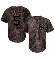 Youth Majestic New York Yankees #5 Joe DiMaggio Authentic Camo Realtree Collection Flex Base MLB Jersey
