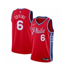 Youth Philadelphia 76ers #6 Julius Erving Swingman Red Finished Basketball Jersey - Statement Edition