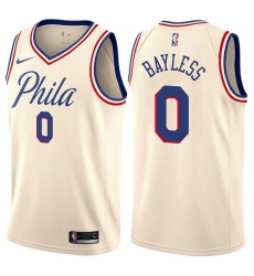 Men's Nike Philadelphia 76ers #0 Jerryd Bayless Authentic Cream NBA Jersey - City Edition