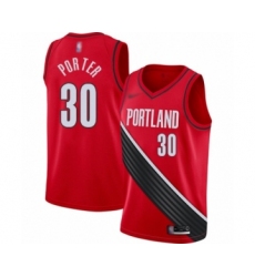 Men's Portland Trail Blazers #30 Terry Porter Authentic Red Finished Basketball Jersey - Statement Edition