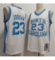 Men's North Carolina Tar Heels #23 Michael Jordan White Throwback Stitched Jersey