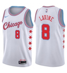 Men's Nike Chicago Bulls #8 Zach LaVine Authentic White NBA Jersey - City Edition