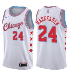Men's Nike Chicago Bulls #24 Lauri Markkanen Authentic White NBA Jersey - City Edition