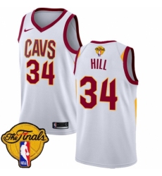 Women's Nike Cleveland Cavaliers #34 Tyrone Hill Authentic White 2018 NBA Finals Bound NBA Jersey - Association Edition