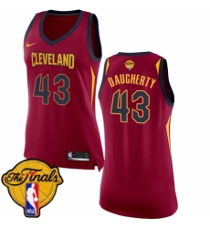 Women's Nike Cleveland Cavaliers #43 Brad Daugherty Authentic Maroon 2018 NBA Finals Bound NBA Jersey - Icon Edition