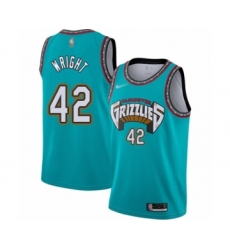 Youth Memphis Grizzlies #42 Lorenzen Wright Swingman Green Hardwood Classic Basketball Jersey