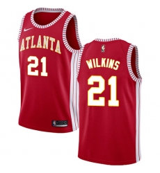 Men's Nike Atlanta Hawks #21 Dominique Wilkins Authentic Red NBA Jersey Statement Edition