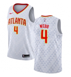 Women's Nike Atlanta Hawks #4 Spud Webb Authentic White NBA Jersey - Association Edition