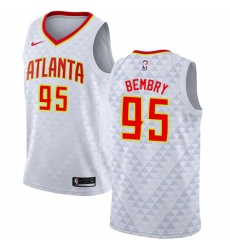 Men's Nike Atlanta Hawks #95 DeAndre' Bembry Authentic White NBA Jersey - Association Edition