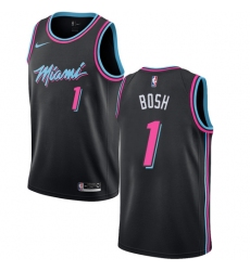 Women's Nike Miami Heat #1 Chris Bosh Swingman Black NBA Jersey - City Edition