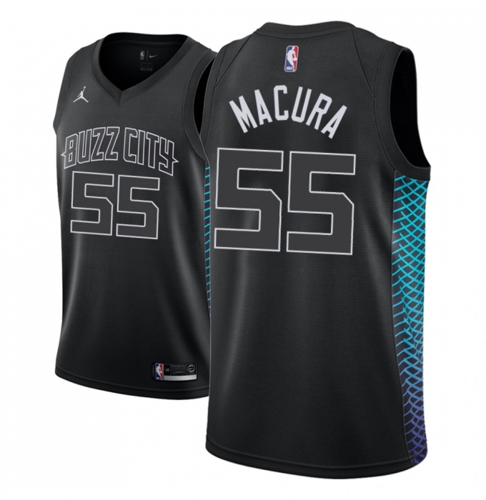 Men NBA 2018-19 Charlotte Hornets #55 J  P  Macura City Edition Black Jersey