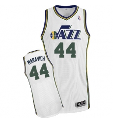 Men's Adidas Utah Jazz #44 Pete Maravich Authentic White Home NBA Jersey