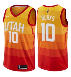Men's Nike Utah Jazz #10 Alec Burks Swingman Orange NBA Jersey - City Edition