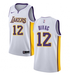 Youth Nike Los Angeles Lakers #12 Vlade Divac Swingman White NBA Jersey - Association Edition