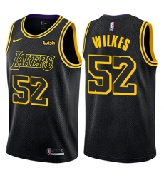 Youth Nike Los Angeles Lakers #52 Jamaal Wilkes Swingman Black NBA Jersey - City Edition