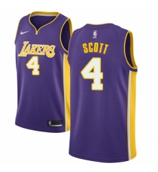 Men's Nike Los Angeles Lakers #4 Byron Scott Authentic Purple NBA Jersey - Icon Edition