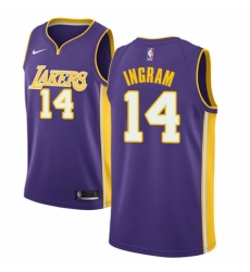 Men's Nike Los Angeles Lakers #14 Brandon Ingram Authentic Purple NBA Jersey - Icon Edition