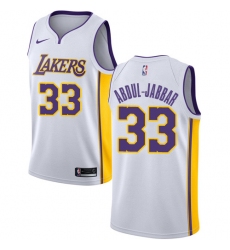 Women's Nike Los Angeles Lakers #33 Kareem Abdul-Jabbar Swingman White NBA Jersey - Association Edition