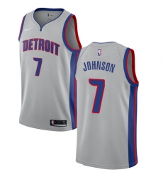 Youth Nike Detroit Pistons #7 Stanley Johnson Authentic Silver NBA Jersey Statement Edition
