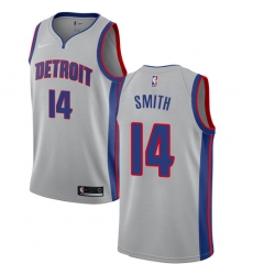 Men's Nike Detroit Pistons #14 Ish Smith Swingman Silver NBA Jersey Statement Edition