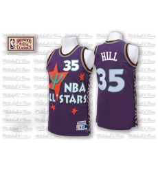 Men's Adidas Detroit Pistons #35 Grant Hill Authentic Purple 1995 All Star Throwback NBA Jersey