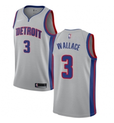 Women's Nike Detroit Pistons #3 Ben Wallace Swingman Silver NBA Jersey Statement Edition