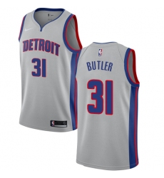 Men's Nike Detroit Pistons #31 Caron Butler Swingman Silver NBA Jersey Statement Edition