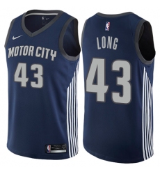Youth Nike Detroit Pistons #43 Grant Long Swingman Navy Blue NBA Jersey - City Edition