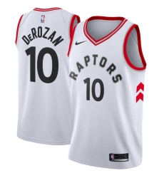 Men's Nike Toronto Raptors #10 DeMar DeRozan Swingman White NBA Jersey - Association Edition