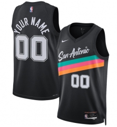 Men's San Antonio Spurs ActiVE Player Custom Black 2025-26 City Edition Swingman Stitched Basketball Jersey