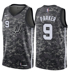 Men's Nike San Antonio Spurs #9 Tony Parker Authentic Camo NBA Jersey - City Edition