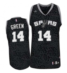 Men's Adidas San Antonio Spurs #14 Danny Green Swingman Black Crazy Light NBA Jersey