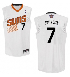 Men's Adidas Phoenix Suns #7 Kevin Johnson Authentic White Home NBA Jersey