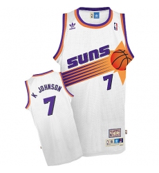 Men's Adidas Phoenix Suns #7 Kevin Johnson Swingman White Throwback NBA Jersey