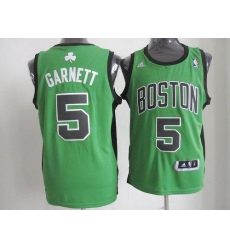 Celtics #5 Kevin Garnett Green(Black No.) Alternate Revolution 30 Stitched NBA Jersey