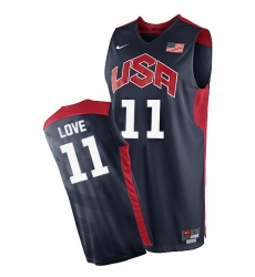 Men's Nike Team USA #11 Kevin Love Authentic Navy Blue 2012 Olympics Basketball Jersey