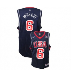 Men's Nike Team USA #6 Tracy McGrady Swingman Navy Blue Summer Olympics Basketball Jersey