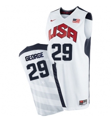 Men's Nike Team USA #29 Paul George Authentic White 2012 Olympics Basketball Jersey