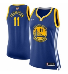 Women's Nike Golden State Warriors #11 Klay Thompson Swingman Royal Blue Road 2018 NBA Finals Bound NBA Jersey - Icon Edition
