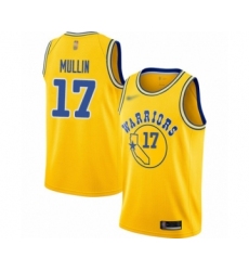 Men's Golden State Warriors #17 Chris Mullin Authentic Gold Hardwood Classics Basketball Jersey