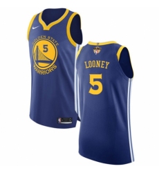 Youth Nike Golden State Warriors #5 Kevon Looney Authentic Royal Blue Road 2018 NBA Finals Bound NBA Jersey - Icon Edition