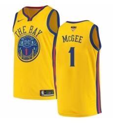 Men's Nike Golden State Warriors #1 JaVale McGee Swingman Gold 2018 NBA Finals Bound NBA Jersey - City Edition