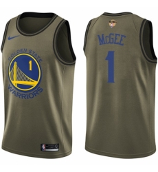 Men's Nike Golden State Warriors #1 JaVale McGee Swingman Green Salute to Service 2018 NBA Finals Bound NBA Jersey