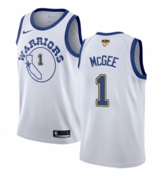 Women's Nike Golden State Warriors #1 JaVale McGee Swingman White Hardwood Classics 2018 NBA Finals Bound NBA Jersey