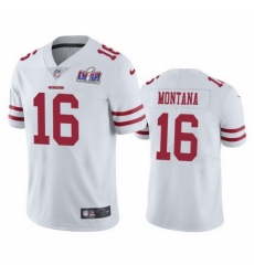 Youth San Francisco 49ers #16 Joe Montana White Vapor Untouchable Limited Stitched 2024 Super Bowl LVIII Jersey