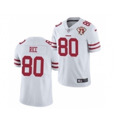 Men's San Francisco 49ers #80 Jerry Rice White 2021 75th Anniversary Vapor Untouchable Limited Jersey
