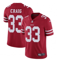 Men's Nike San Francisco 49ers #33 Roger Craig Red Team Color Vapor Untouchable Limited Player NFL Jersey