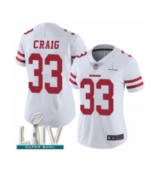 Women's San Francisco 49ers #33 Roger Craig White Vapor Untouchable Limited Player Super Bowl LIV Bound Football Jersey
