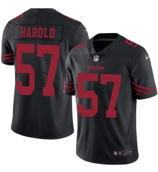 Men's Nike San Francisco 49ers #57 Eli Harold Limited Black Rush Vapor Untouchable NFL Jersey
