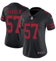 Women's Nike San Francisco 49ers #57 Eli Harold Black Vapor Untouchable Limited Player NFL Jersey
